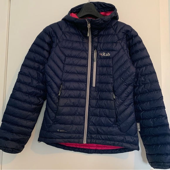 Rab MicroAlpibe Down Jacket Navy/Pink - Women XS- Packable and Water Resistent - Picture 2 of 7